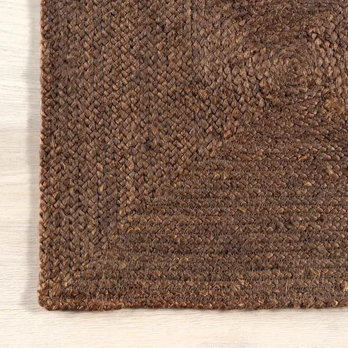 Vista 4 de Rugs USA Juniper - Alfombra de yute, 2 pies 6 pulgadas x 8 pies, marrón oscuro Nuloom Christie Geometric 2' x 8' Jute Runner Rug for Dining Room