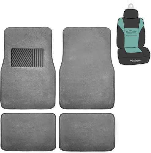 Vista 10 de FH Group Alfombrillas de coche – Ajuste universal combo de funda de asiento de coche pequeño, alfombrillas de piso beige protector de alfombra