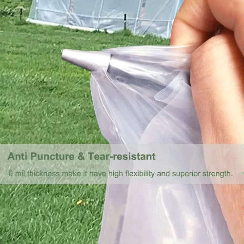 Vista 3 de Yowlieu Lámina de plástico transparente para invernaderos de 6 mil, película de polietileno resistente a los rayos UV de 6.5' x 9.8' cubierta