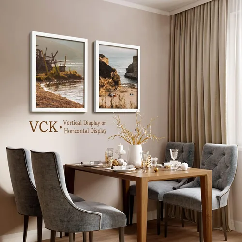 Vista 133 de VCK Portarretratos de madera negra de 5 x 7 pulgadas, para colgar en la pared, galería o mesa, 1 paquete