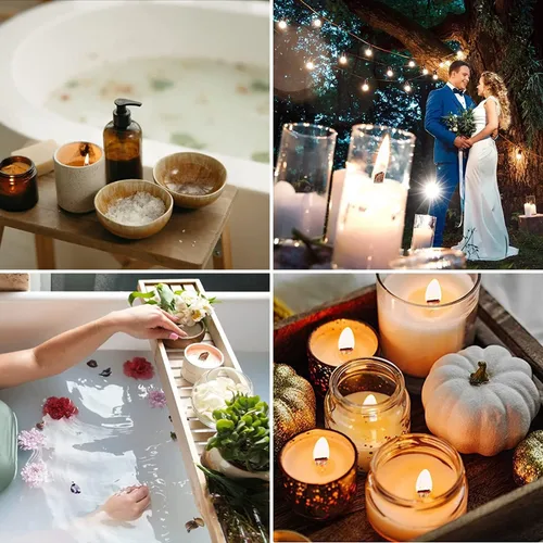 Vista 5 de 100 piezas de mechas de madera para hacer velas, mechas de madera crepitantes de 6 pulgadas/Mechas de vela sin humo con clip de base de metal, 50