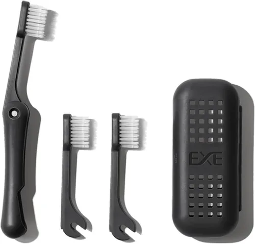 Vista 10 de Minibox Cepillo de dientes plegable de viaje con cerdas de doble longitud y funda, mini diseño compacto para viajes de negocios, campamento