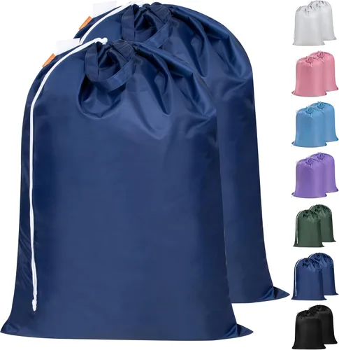 Vista 10 de Polecasa - Bolsa de lavandería pequeña y resistente de 21 x 24 pulgadas, con tela de 3.8 oz/yd², asas y cordón ajustable, fácil de llevar, ideal Rosa