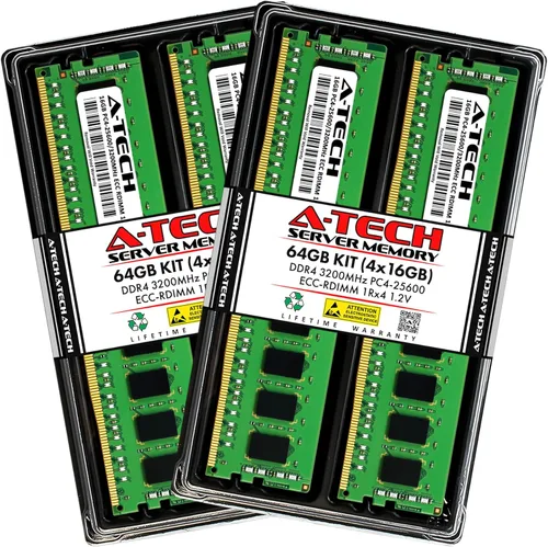 Vista 16 de A-Tech 4GB DDR4 2133MHz PC4-17000 ECC RDIMM 1Rx8 Single Rank 1.2V ECC Registered DIMM de 288 pines Módulo de actualización de memoria RAM