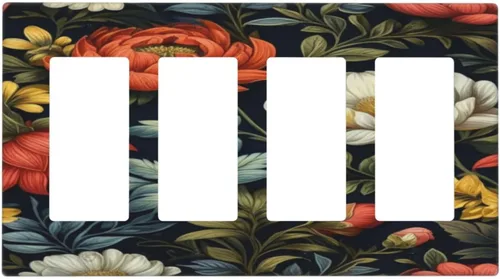 Vista 124 de Cubiertas de Interruptor de Luz Artísticas Decorativas Boho Figura Abstracta Interruptor de Pared Único Placa de Interruptor Decorativo Placa