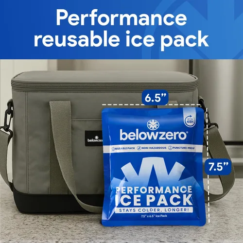 Vista 2 de Below Zero Paquetes de hielo precargados reutilizables para enfriadores Bloques de hielo de congelador de larga duración para acampar, bolsas