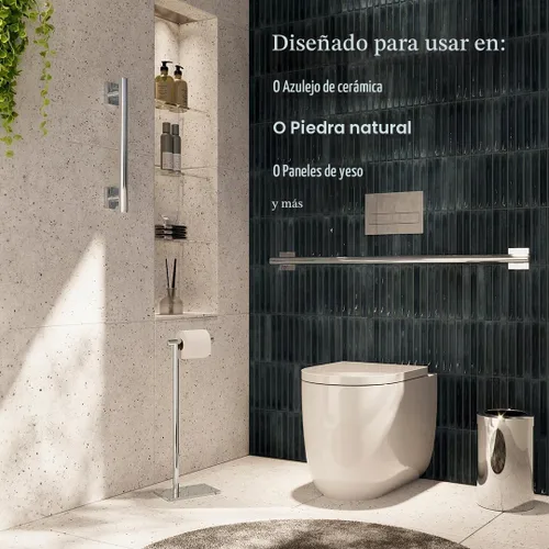 Vista 5 de Gatco 950 Elevate - Barra de agarre para ducha, 12 pulgadas, compatible con ADA, níquel satinado, barandilla de baño montada en la pared