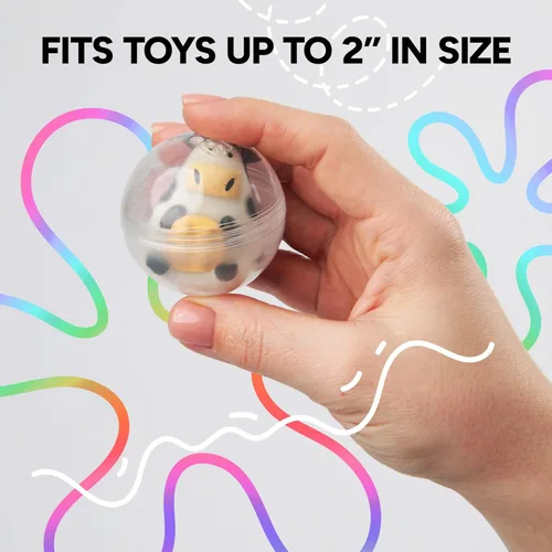 Vista 4 de Capsule Vending Machine Round 50 pcs 2 inch - Gumball Machine Capsules Bulk Clear Container - Easter Basket Stuffers Birthday Gifts Pinata Stuffers