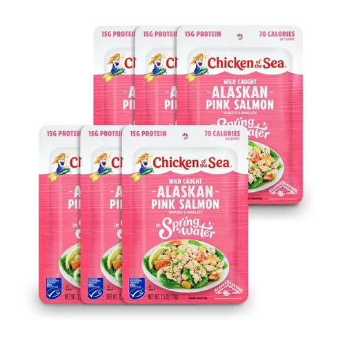 Vista 21 de Pollo del mar sin piel y sin hueso Pacífico ahumado salmón, bolsa de 3 onzas (paquete de 12)