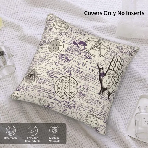 Vista 5 de Various Retro Symbols -Pillow Covers, 22"X22" Inch Velvet Soft Throw Pillow Covers, Cozy Fluffy Pillow Cases With Zipper, Decorative Square