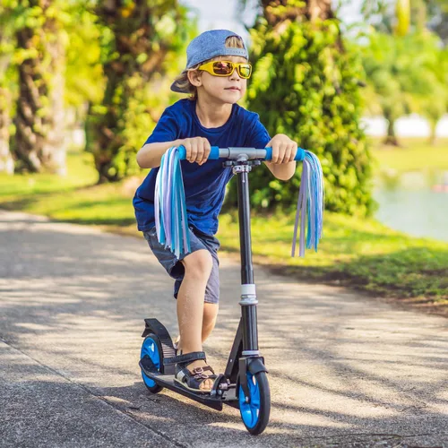 Vista 7 de Serpentinas de bicicleta con borlas para niños 1 par, accesorios para bicicleta de niños, borlas para scooter, bicicleta, triciclo, serpentinas