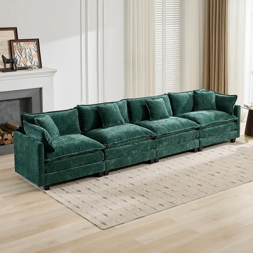 Vista 48 de Sofá modular modular de felpilla beige de 78 pulgadas para sala de estar, sofá modular de felpilla beige para sala de estar, sofás para sala