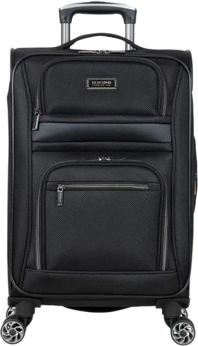 Kenneth Cole Reaction Rugged Roamer Luggage Collection - Maleta de viaje ligera y suave expandible de 8 ruedas, Negro -, Rugged Roamer Luggage
