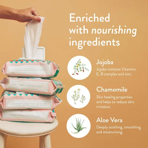 Vista 4 de JOONYA Toallitas para bebés sin perfume, toallitas húmedas a granel a base de plantas, sin fragancia, hipoalergénicas, no tóxicas y biodegradables