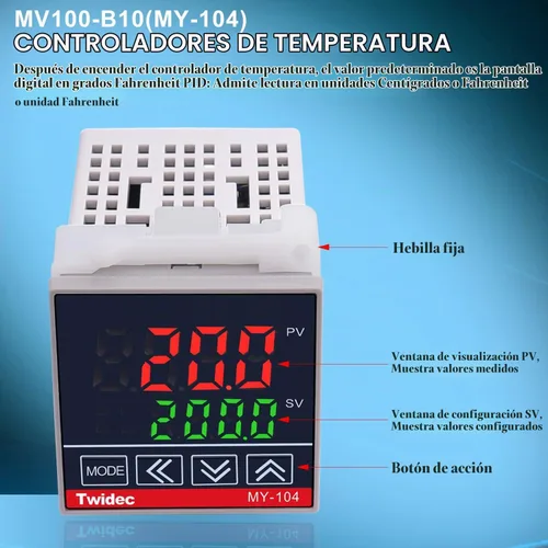 Vista 3 de Twidec /Display PID Controladores de temperatura Termostato Caja 1000W 10A 110V Temperatura Temperatura Control Caja con Relé de estado Sólido SSR