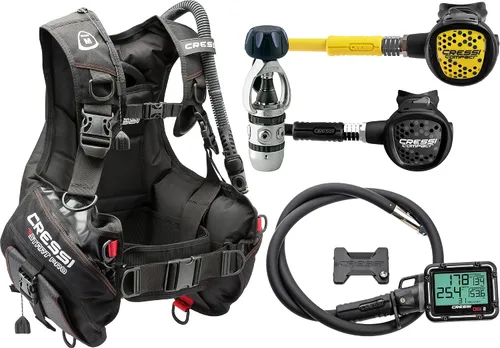 CRESSI Paquete de buceo para buceadores apasionados - Todo el equipo necesario para comenzar - Start-er Pro Pack: fabricado en Italia, calidad desde