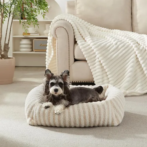 Vista 10 de MIXJOY Cama para Perros de Tamaño Mediano y Pequeño, Cama Lavable para Perros Medianos con Funda Extraíble, Cama Rectangular para Perros de Felpa