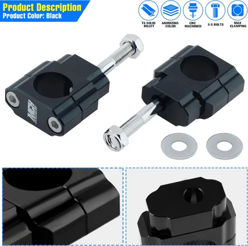 Vista 2 de 1 1/8" Elevadores de manillar para motocicleta y bicicleta de cross, abrazaderas de 28 mm para montar en manillar para bicicleta de cross de 110 cc