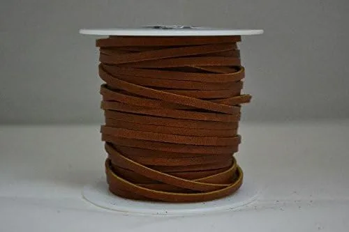 Carrete de encaje de cuero piel de vaca 1/8" x 50 pies marrón medio 5-6 oz Latigo