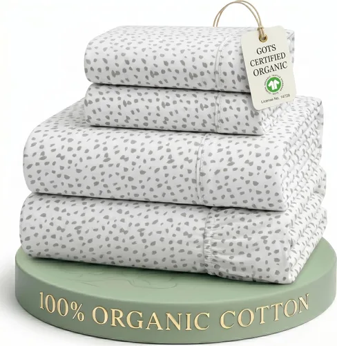 Vista 78 de LANE LINEN - Juego de 2 sábanas de fibras largas 100 % algodón orgánico, percal de fibras largas, ultrasuave y transpirable, para colchones de hasta