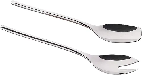 Vista 9 de IMEEA Servidores de ensalada de acero inoxidable 18/10, utensilios para servir ensalada, cuchara y tenedor de 10 pulgadas