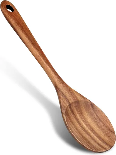 Cuchara de madera grande de 14 pulgadas para utensilios de cocina, cucharas para mezclar para hornear, servir cuchara de madera, espátula