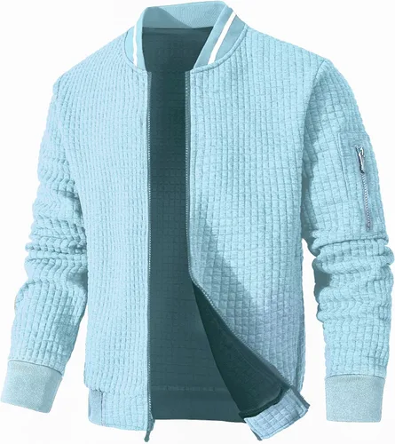 Vista 9 de Chaqueta ligera para hombre, chaqueta bomber casual, chaqueta universitaria