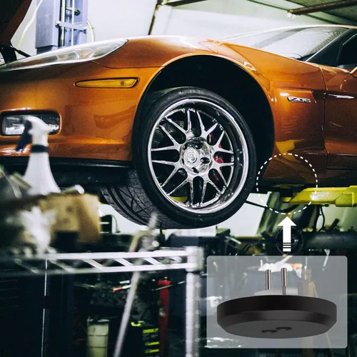 Vista 4 de Jack Pucks - Almohadilla de aluminio para disco de elevación compatible con Corvette C7 C6 C5 C8 1997-2023 (paquete de 4) (negro)