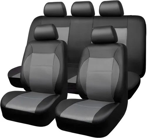Vista 10 de CAR PASS Fundas de Asiento de Cuero de Malla de Aire Transpirable Cubierta de Asiento de Automóvil Juego Completo Esponja Súper de 5mm