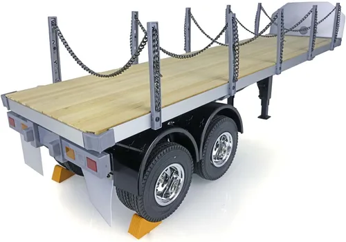 Vista 2 de US en stock Toucan RC Hobby 1/14 2 ejes RC Tractor Remolque de cama plana modelo DIY Control remoto Semi camión