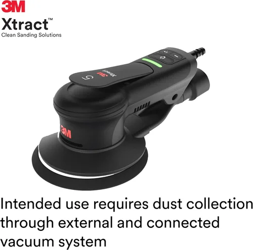 Vista 6 de 3M Extractor de polvo portátil Xtract y lijadora orbital aleatoria eléctrica Extrae hasta un 97% de polvo