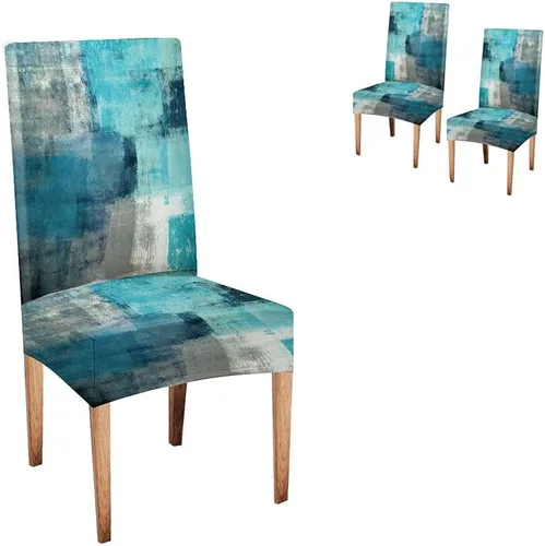 Vista 96 de CAPSCEOLL Juego de 4 fundas para sillas de comedor, color turquesa, turquesa, turquesa, turquesa, turquesa, verde azulado, fundas de asiento Parson