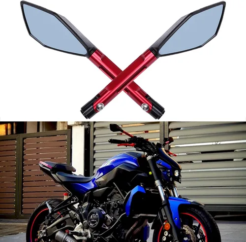 Vista 9 de JMTBNO Espejo universal de aluminio para manillar de motocicleta, espejos laterales traseros de 8mm 10mm para bicicleta de calle, bicicleta