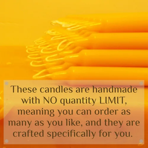 Vista 5 de Velas cónicas coloniales 100% de cera de abejas orgánicas hechas a mano, 8 pulgadas de alto, 7/8 pulgadas de diámetro; (2)