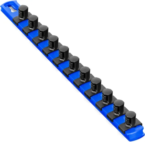 Vista 23 de Ernst Manufacturing Organizador magnético de enchufes de 8 pulgadas con clips de bloqueo giratorio de 9 3/8 pulgadas, azul (8408M-Blue-3/8)
