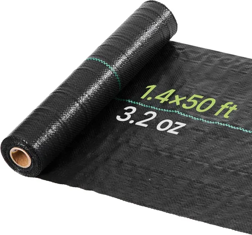 Vista 17 de VEVOR Tela de barrera de malezas resistente, 1.3x100FT 3.2oz Tela de paisaje, Tejidos bloqueadores de malas hierbas, Telas de jardín Barrera