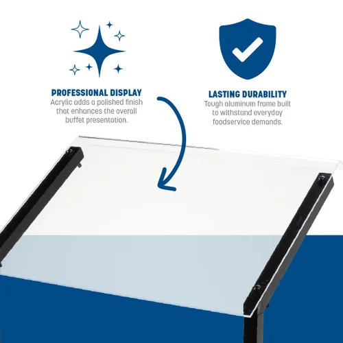 Vista 5 de Carlisle FoodService Products Protector de estornudos ajustable para barra de buffet para catering, bufés, restaurantes, plástico, 24 pulgadas