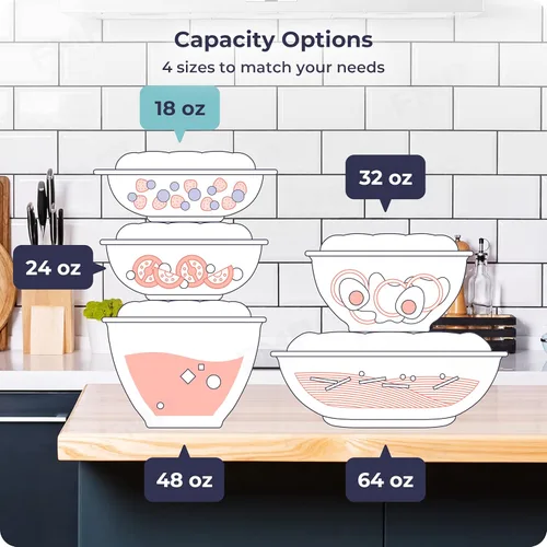 Vista 5 de Fit Meal Prep 50 unidades 18 onzas Tazones desechables de plástico transparente para ensalada con tapas herméticas - Para llevar para almuerzo