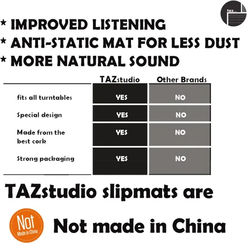 Vista 5 de Alfombrilla de corcho prémium para tocadiscos de corcho [0.157 in de grosor] para un mejor soporte de sonido en el tocadiscos de vinilo LP - Tapete