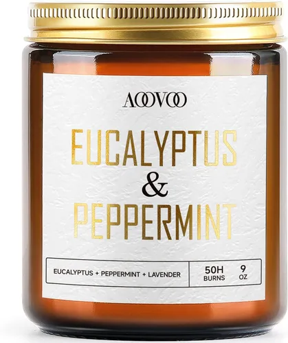 Vista 9 de AOOVOO Velas de canela de manzana, velas perfumadas de 22 onzas, vela de aromaterapia, vela de soja para el hogar perfumada