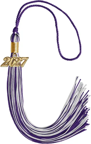 Vista 208 de Endea Graduation - Borla de doble color mixto con fecha dorada (negro/dorado antiguo, 2021)