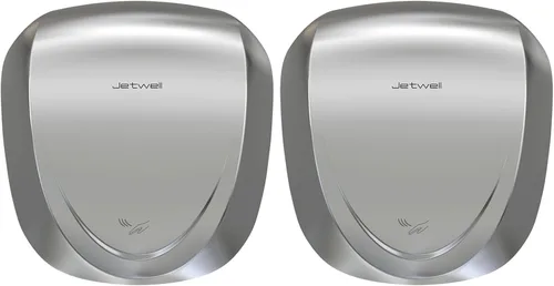 JETWELL Paquete de 2 secadores de manos comerciales aprobados por UL, filtro HEPA de alta velocidad, automático, viento cálido, cubierta de acero