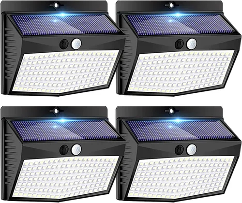 Vista 9 de Peasur Luces solares para exteriores, [138 LED/8 paquetes] Luz de pared de seguridad con sensor de movimiento solar con 3 modos de iluminación