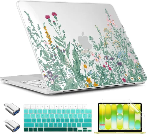 Vista 21 de TWOLSKOO Funda para MacBook Neo de 13 pulgadas 2026 A3404 A18 Pro Chip, funda rígida de plástico con adaptador tipo C, 2 fundas para cámara web
