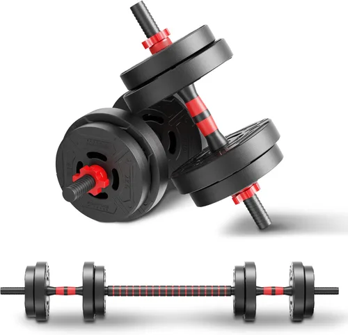 Fitvids Adjustable Dumbbell Set, 40/60LBS Free Weight Set, Multi-Functional Portable Changeable Dumbbell Barbell Kettlebell Set for Home, Multiple