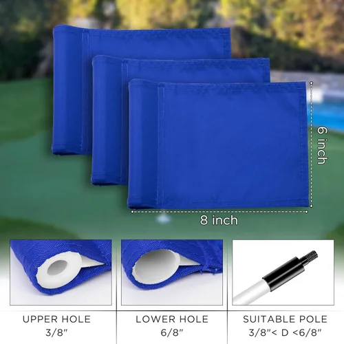 Vista 3 de KINGTOP Bandera de Golf Sólida Completa de 8x6 Pulgadas - Nylon 420D, Tubo Insertado - Mini Banderas de Putting Green para Práctica en el Patio