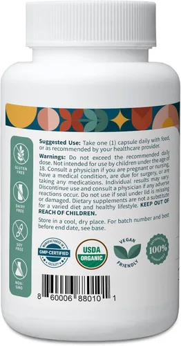 Vista 2 de Pattern Wellness Extracto de ajo orgánico inodoro 20:1 con alicina - Apoya la salud circulatoria e inmune - Sin OMG, sin gluten, vegano - 30 cápsulas