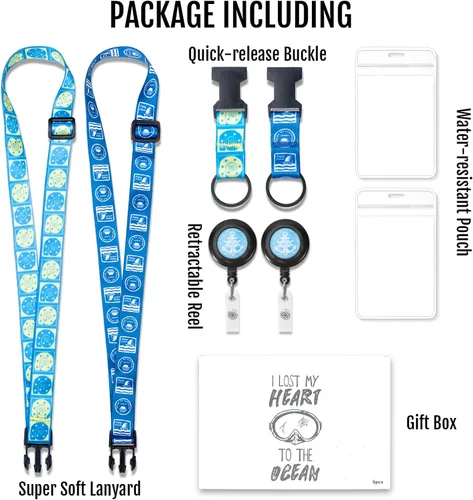 Vista 4 de MNGARISTA Cordón de crucero para tarjetas de barco, cordón ajustable con soporte de identificación, cordones desmontables para tarjetas de crucero