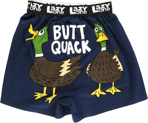 Lazy One - Bóxeres cortos con estampas de animales divertidos, ropa interior novedosa y divertida con diseños de animales para regalar en broma a