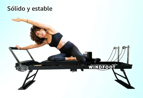 Vista 8 de Pilates Reformer Machine Equipment with Springs & Cords for Home Workout, Foldable Pilates Equipment with Jump Board for All Level Users